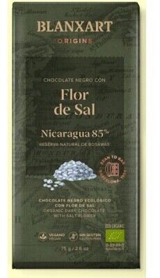Blanxart Chocolate Nicaragua 85% Con Flor De Sal 75 Gr