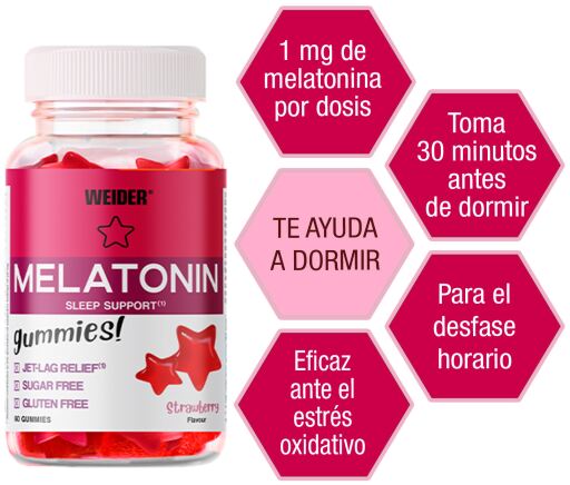 Weider Melatonin Gummie Fresa 60 Uds
