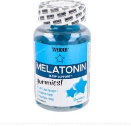 Weider Melatonine Up - 60 gummies, Sabor Blueberry / Sin gluten y Sin Az&uacute;car