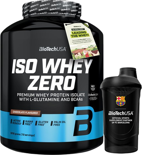 BioTech USA Iso Whey Zero 1816 gr + Shaker FC Barcelona 600 ml